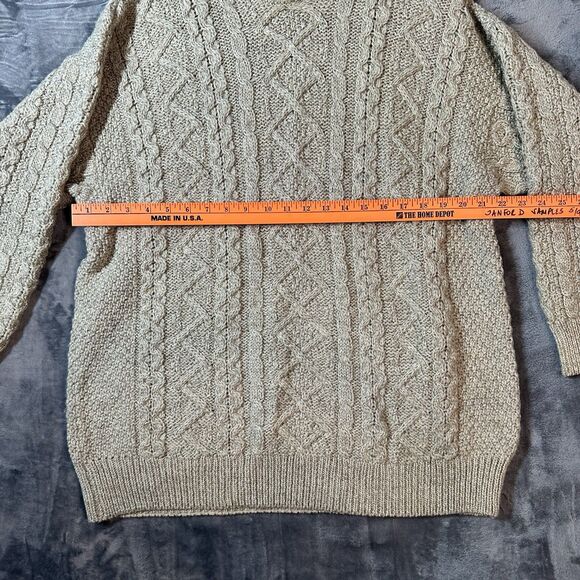 Aran Sweater Market Men’s New Marino Wool Chunky Cable Knit Fisherman Large - Picture 3 of 6